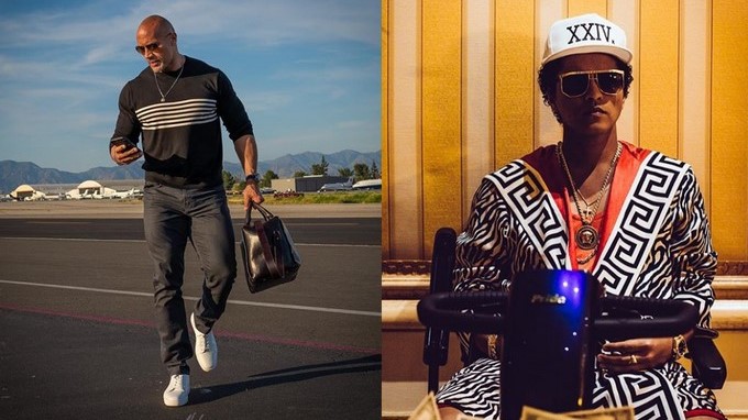 "La Roca" y Bruno Mars