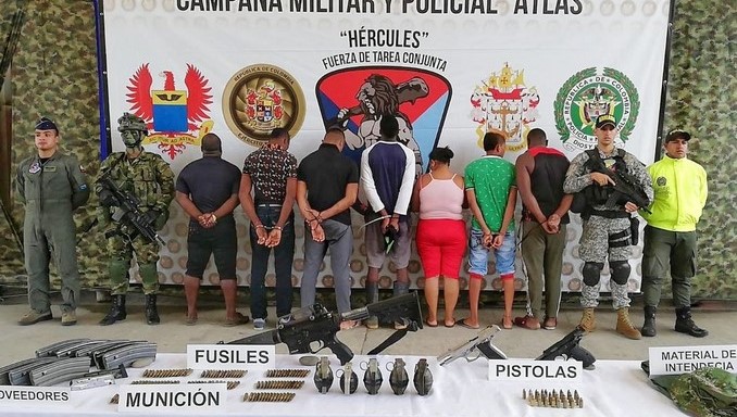 Aseguraron a siete presuntos integrantes de las Guerrillas Unidas del Pacífico