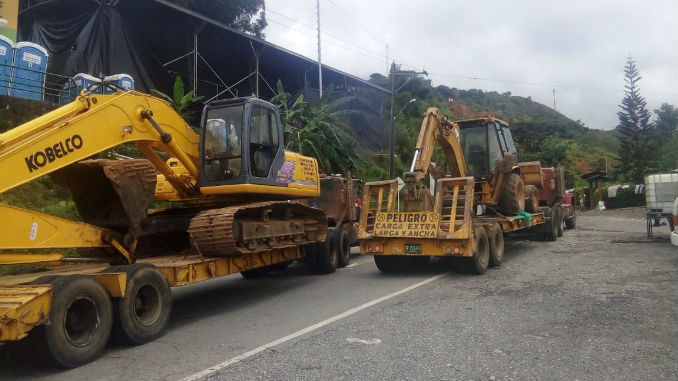 Maquinaria amarilla al servicio de Hidroituango habría sido atacada en San Andrés de Cuerquia 1 Maquinaria_Amarilla