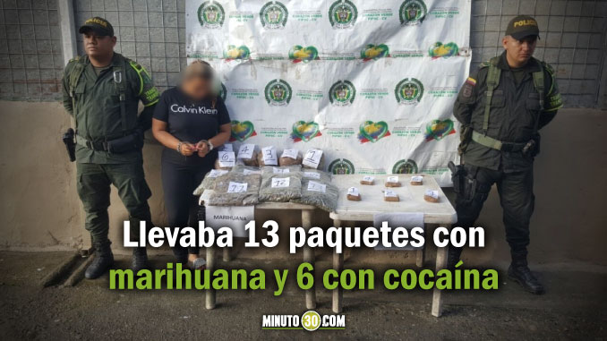 Capturaron a una mujer en el Chocó con cocaína y marihuana. Viajaba con su hija menor de edad