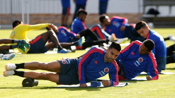 En vídeo. A doble jornada entrenó Colombia 2 colombia entrenamiento dos falcao james