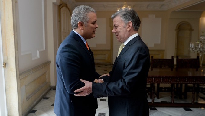 Llegó Iván Duque a la Casa de Nariño para la primera reunión de empalme con Santos