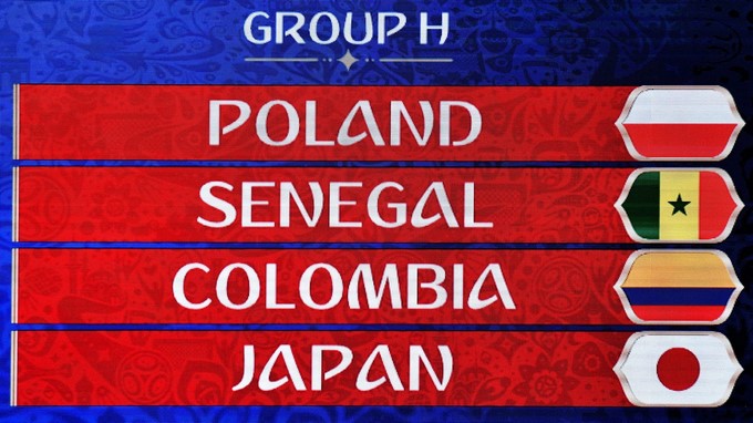 1 a 1 de selecciones que integran el grupo de Colombia, el H en el Mundial de Rusia