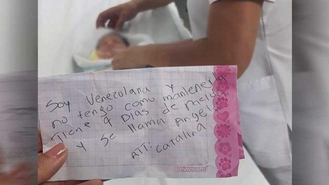La desgarradora nota con la que una madre venezolana dejó abandonada a una recién nacida en Cúcuta