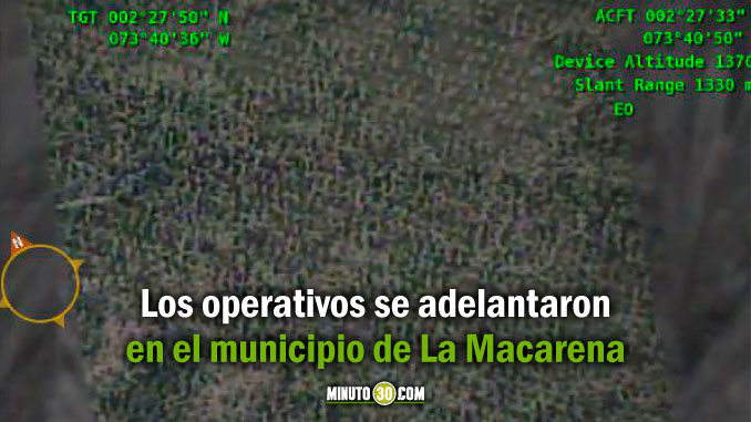 Con aeronaves de la Fuerza Aérea se logró la destrucción de 124 hectáreas de cultivos ilícitos en Meta