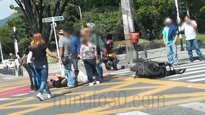 Motociclista resultó herido en accidente en la calle Colombia con la 70