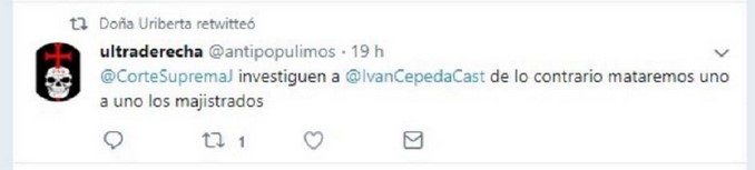 Tuitero no solo lanzó amenazas contra Vanessa de la Torre, también contra otros periodistas y magistrados