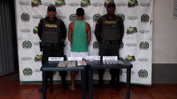 Lo detuvieron en Arboletes con bazuco, clorhidrato de cocaína, marihuana y dinero en efectivo