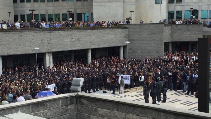 El sentido homenaje de la Fiscalía en Bogotá a los funcionarios del CTI asesinados en Nariño