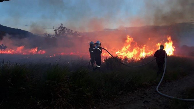 Siguen las labores para controlar el incendio forestal en Nilo, Cundinamarca