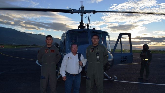 Fuerza Aérea realizó sobrevuelo para verificar estado del río Azufrado en Villahermosa, Tolima