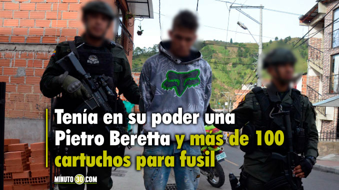 Presunto miembro de banda "El Salado" fue capturado junto a "Jota" en la Comuna 13 1 Pietro-Beretta