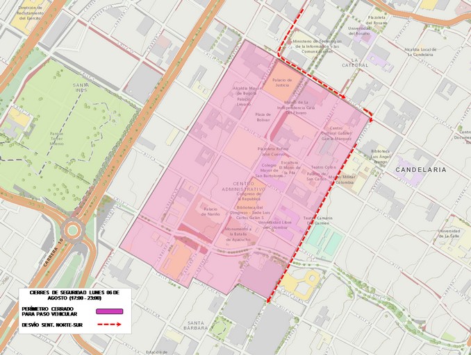 ¡Preste atención! Estos son los cierres viales y desvíos en Bogotá por posesión de Iván Duque