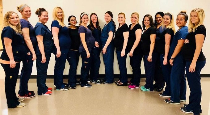 Enfermeras embarazadas/ Tomada de Facebook: Ashley Adkins, RN