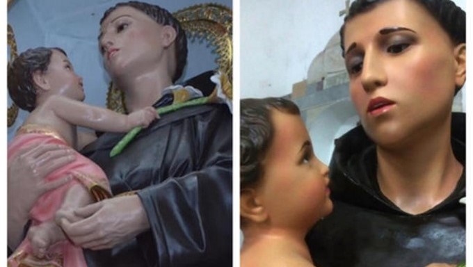 ¿Exceso de maquillaje? La restauración de imagen religiosa que causó indignación en Soledad