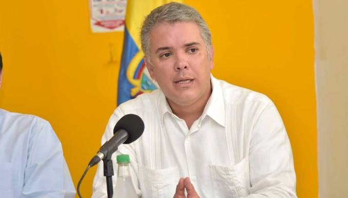 El presidente Iván Duque durante su visita en San Andrés