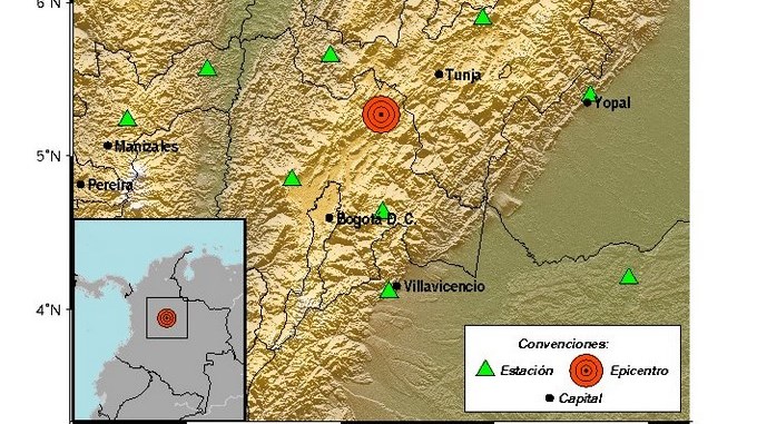 Reportan sismo de 4.0 grados en Cundinamarca