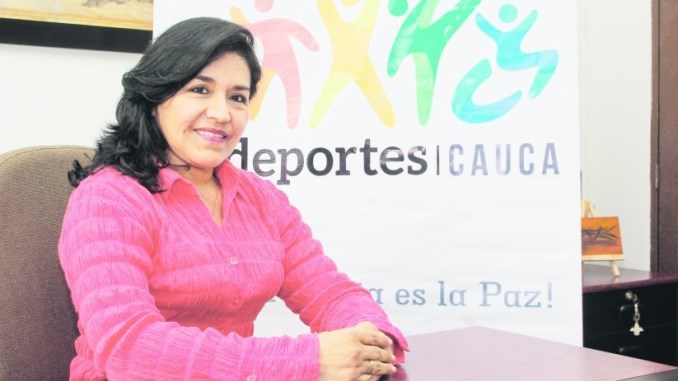 La gerente de Indeportes Cauca, Edith Milena Cabezas Hurtado