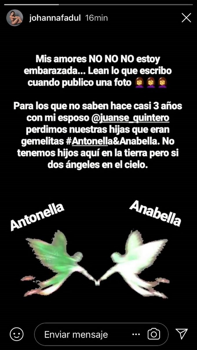 Johanna Fadul/ Tomada de Instagram: @johannafadul