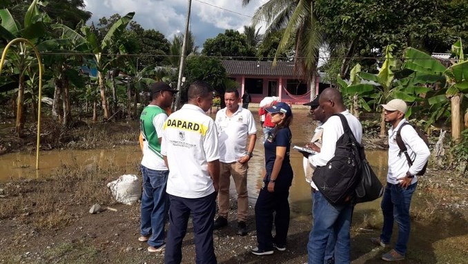 Más de 170 familias resultaron damnificadas por las fuertes lluvias en el municipio de Apartadó