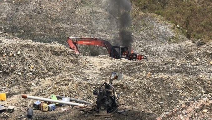 Autoridades destruyeron maquinaria utilizada para la minería ilegal en Chocó