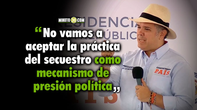 "Es una demostración de cobardía": Presidente Duque al Eln por secuestro de menor en el Chocó