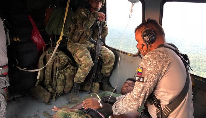 En un helicóptero de la Fuerza Aérea fueron evacuados nueve soldados con síntomas de enfermedades tropicales