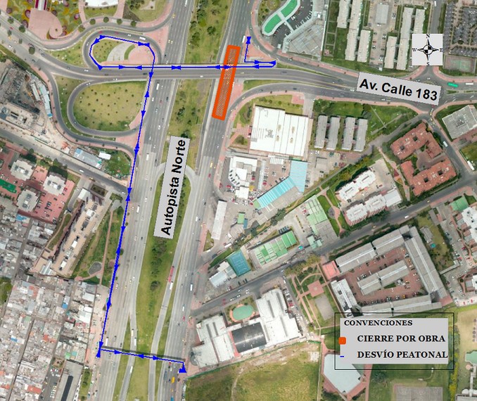 Habrá cierre nocturno en tramo de autopista Norte en Bogotá por obras del puente vehicular de la calle 183