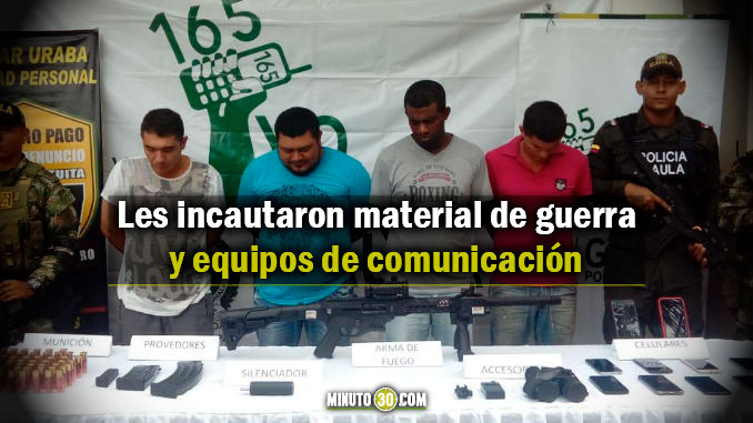 Los detalles de las cuatro capturados del 'Clan del Golfo', vinculados presuntamente a extorsiones en Turbo