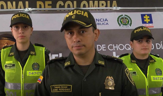 El coronel Jaime Perdomo, jefe del Grupo de Protección y Servicios Especiales de la Policía Metropolitana