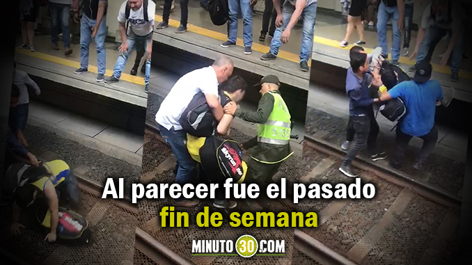 VIDEO: ¿Pataleta o intento de suicidio?, joven se lanzó a los rieles del Metro