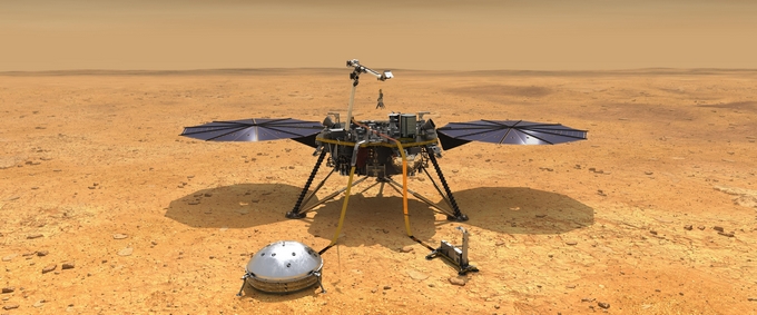 Foto: Está fue la primera imagen que tomó la sonda Insight tras aterrizar en Marte