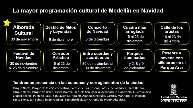 ¡Prográmese! Conozca las actividades para disfrutar de esta Navidad en Medellín