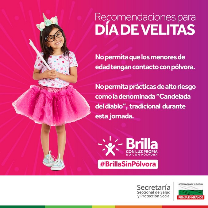 En la noche de las velitas brille con luz propia, no con pólvora, la invitación de las autoridades en Antioquia