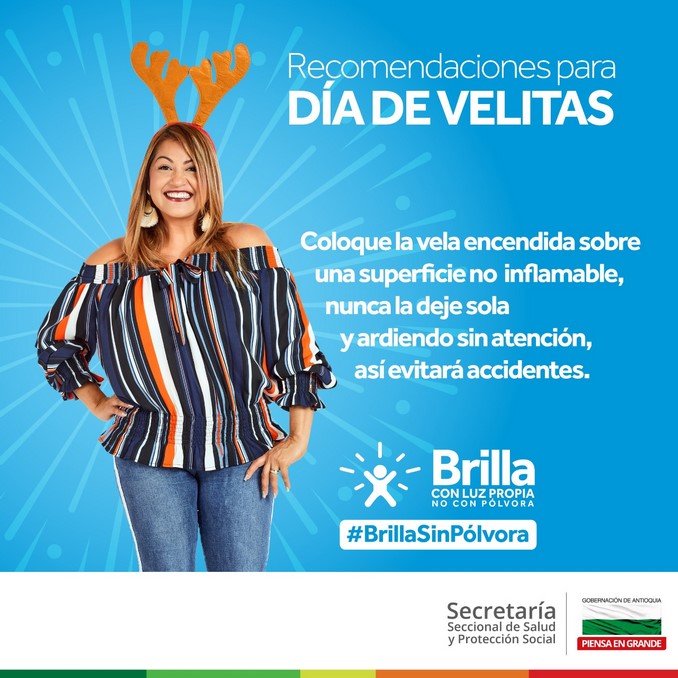 En la noche de las velitas brille con luz propia, no con pólvora, la invitación de las autoridades en Antioquia