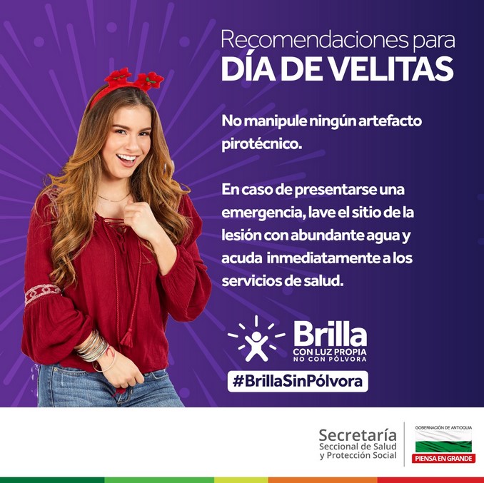 En la noche de las velitas brille con luz propia, no con pólvora, la invitación de las autoridades en Antioquia