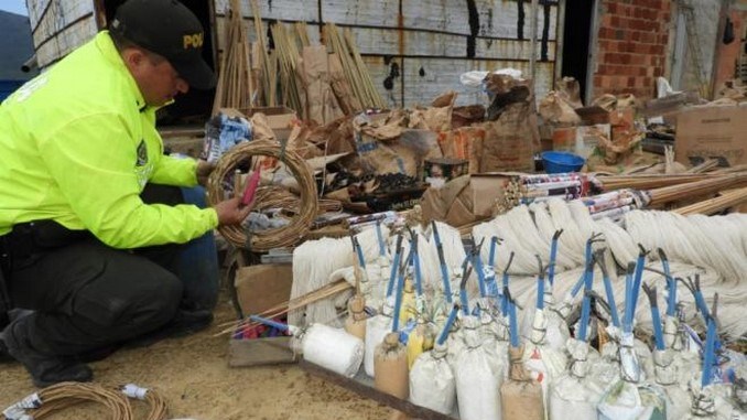 Pólvora incautada en Cúcuta
