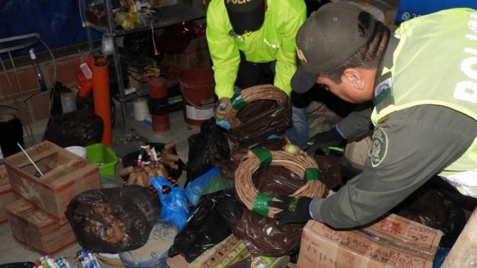 Pólvora incautada en Cúcuta