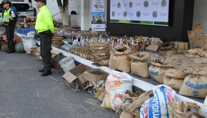 Pólvora incautada en Cúcuta
