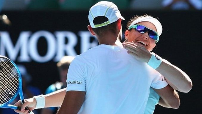 Juan Sebastian Cabal y Abigail Spears. Foto Fedecoltenis (Copiar)