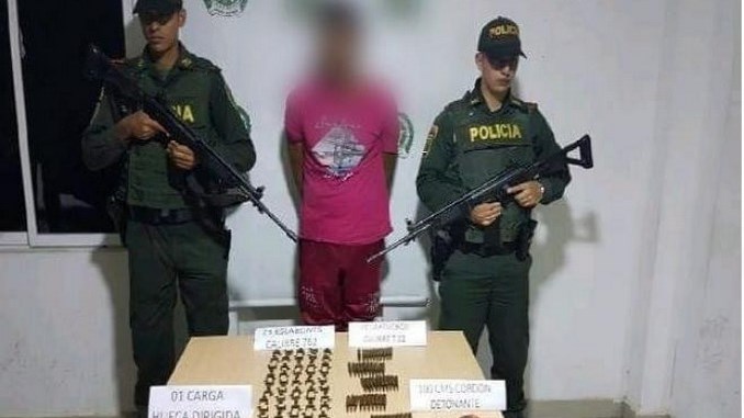 Capturaron en Norte de Santander a presunto miembro del Eln con material explosivo