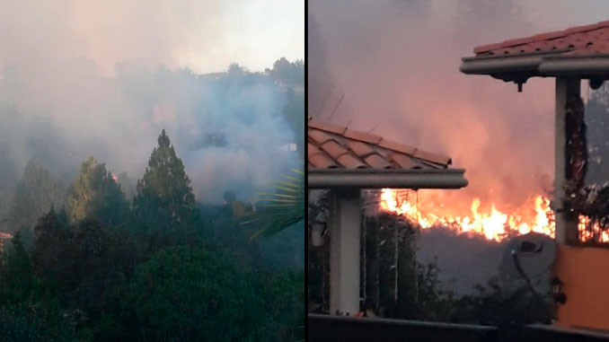 Incendio ocasionado por caída de globo en vereda Abreo de Rionegro ya fue controlado