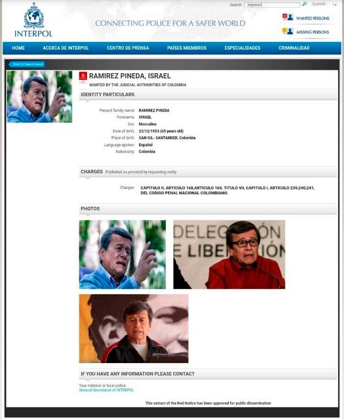 Circular roja Pablo Beltrán, Eln