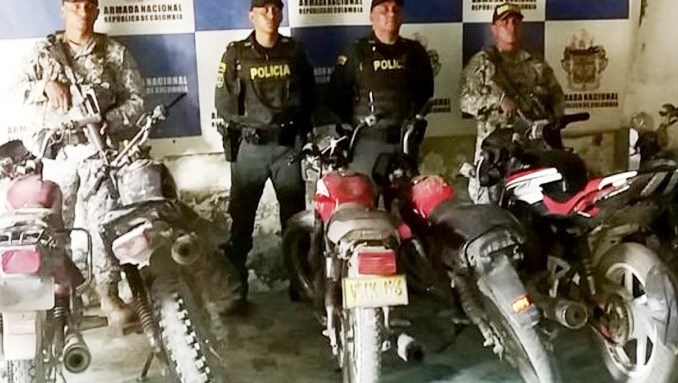 Incautadas motocicletas y alimentos perecederos de contrabando en Puerto Carreño, Vichada