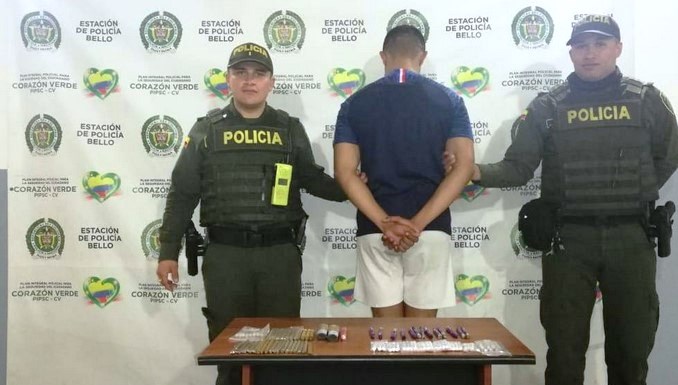 Capturado con marihuana en Bello