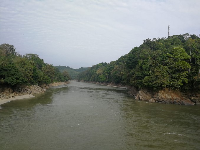 El estado actual del vertedero del proyecto Hidroituango y del caudal del río Cauca