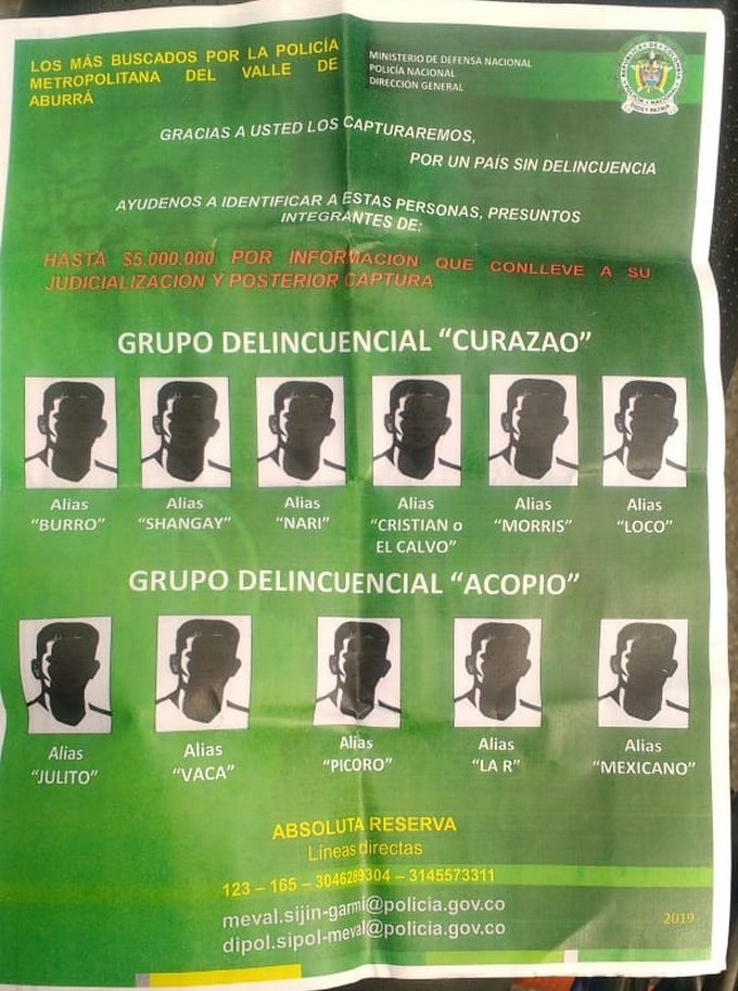 Hasta $ 5 millones a quien brinde información por integrantes de la bandas “Curazao” y "Acopio" 2 bandas %E2%80%9CCurazao%E2%80%9D y Acopio 21