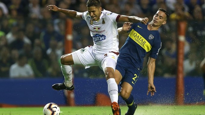partido del grupo G de la Copa Libertadores en el estadio La Bombonera en Buenos Aires (Argentina). EFE