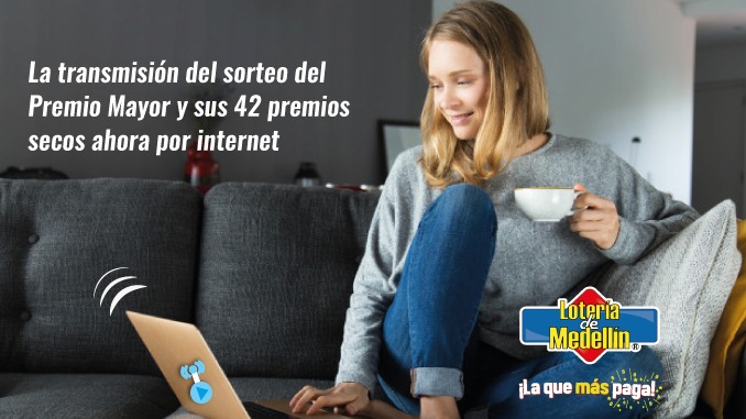 La Lotería de Medellín transmitirá el sorteo de los premios  secos por internet