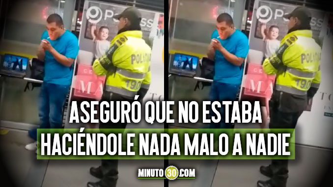 VIDEO: Prendió un cigarrillo en el Transmilenio frente a la Policía y le pegaron con el bastón de mando